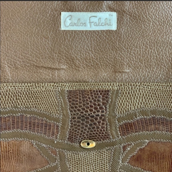 Vintage python and snakeskin Carlos falchi clutch - Picture 4 of 5